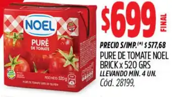 Supermercados Yaguar Noel puré de tomate brick oferta