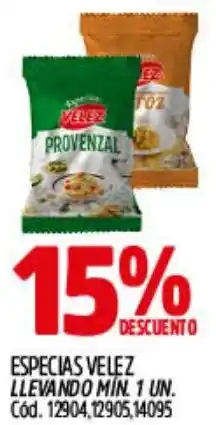 Supermercados Yaguar Especias velez oferta
