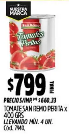 Supermercados Yaguar San remo tomate perita oferta