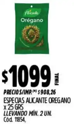 Supermercados Yaguar Alicante oregano especias oferta