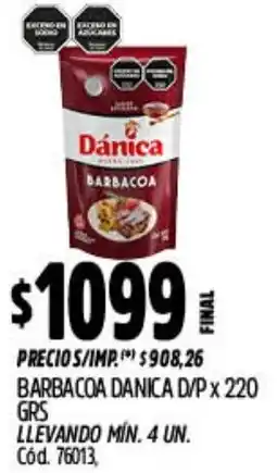 Supermercados Yaguar Dánica barbacoa d/p oferta