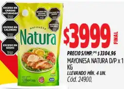 Supermercados Yaguar Natura mayonesa d/p oferta