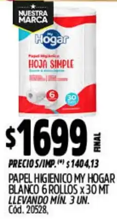 Supermercados Yaguar My hogar papel higienico blanco oferta