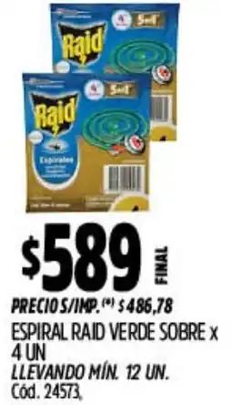 Supermercados Yaguar Raid espiral verde sobre oferta