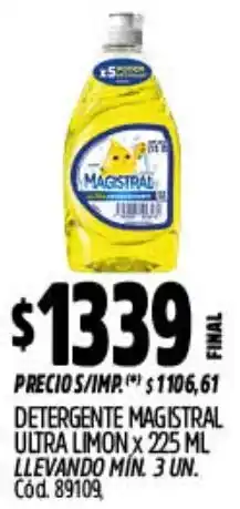 Supermercados Yaguar Magistral detergente ultra limon oferta