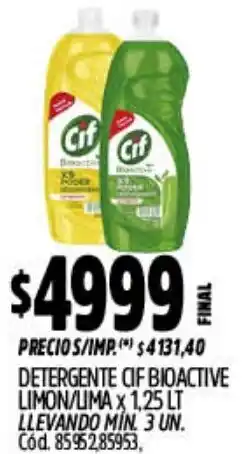 Supermercados Yaguar Cif detergente bioactive limon/lima oferta