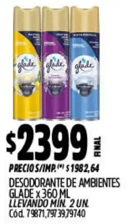 Supermercados Yaguar Glade desodorante de ambientes oferta