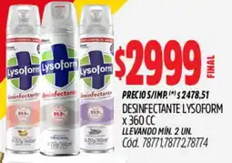 Supermercados Yaguar Lysoform desinfectante oferta