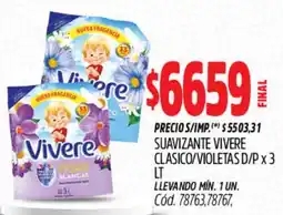 Supermercados Yaguar Vivere suavizante clasico/violetas d/p oferta