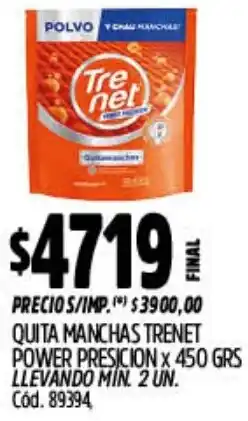 Supermercados Yaguar Trenet quita manchas power presicion oferta