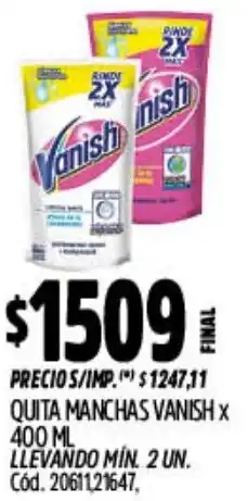 Supermercados Yaguar Vanish quita manchas oferta