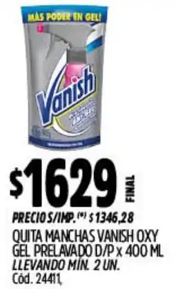Supermercados Yaguar Vanish oxy quita manchas gel prelavado d/p oferta