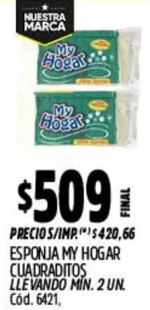 Supermercados Yaguar My hogar esponja cuadraditos oferta