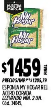 Supermercados Yaguar My hogar esponja rej. acero dorada oferta