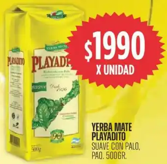Playadito yerba mate suave con palo, paq.