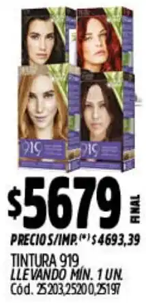 Supermercados Yaguar 919 tintura oferta