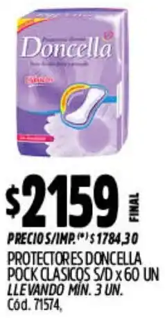 Supermercados Yaguar Doncella protectores pock clasicos s/d oferta