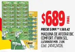 Supermercados Yaguar Bic maquina de afeitar comfort/twin sel. oferta