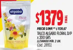 Supermercados Yaguar Algabo talco floral d/p oferta