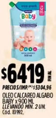 Supermercados Yaguar Algabo baby oleo calcareo oferta