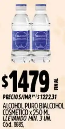 Supermercados Yaguar Bialcohol alcohol puro cosmetico oferta