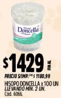 Supermercados Yaguar Doncella hisopo oferta