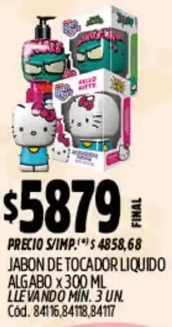 Supermercados Yaguar Algabo jabon de tocador liquido oferta