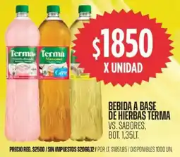 Supermercados Vea Terma vs. sabores, bebida a base de hierbas bot. oferta