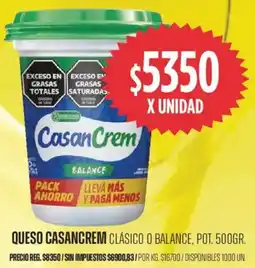 Supermercados Vea Casancrem queso clásico o balance, pot. oferta
