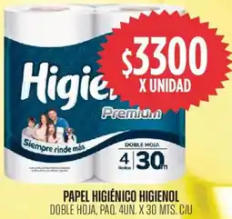 Supermercados Vea Higienol papel higiénico doble hoja, paq. oferta