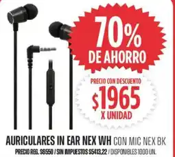 Supermercados Vea Auriculares in ear nex wh con mic nex bk oferta