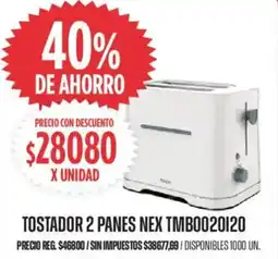 Supermercados Vea Nex tostador 2 panes TMB0020120 oferta