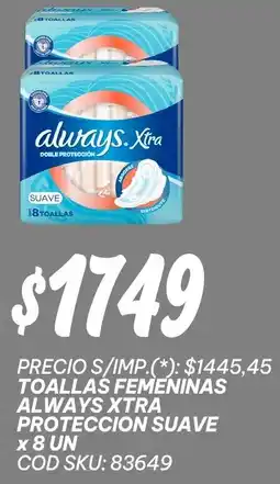 Supermercados Yaguar Always toallas femeninas xtra oferta