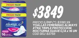 Supermercados Yaguar Always toallas femeninas xtra triple proteccion nocturna suave oferta
