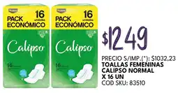 Supermercados Yaguar Calipso toallas femeninas normal oferta