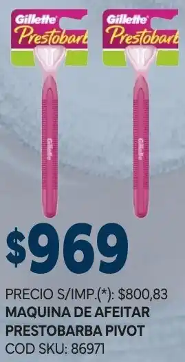 Supermercados Yaguar Gillette maquina de afeitar prestobarba pivot oferta