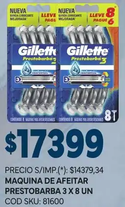 Supermercados Yaguar Gillette maquina de afeitar prestobarba oferta