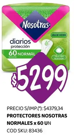 Supermercados Yaguar Nosotras protectores normales oferta