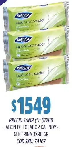 Supermercados Yaguar Kalindys jabón de tocador glicerina oferta