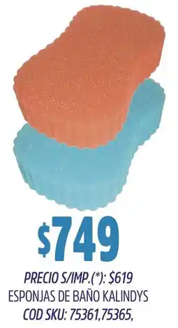 Supermercados Yaguar Kalindys esponjas de baño oferta