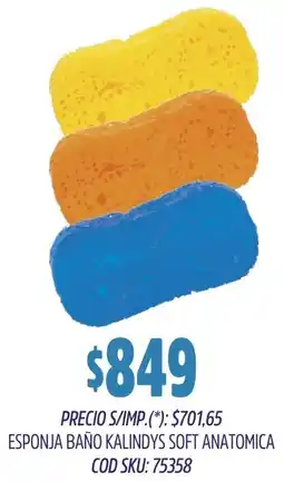 Supermercados Yaguar Kalindys esponja baño soft anatomica oferta