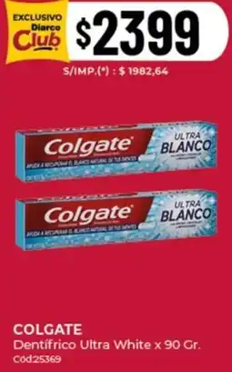 Diarco Colgate dentifrico ultra white oferta