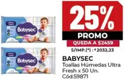 Diarco Babysec toallas húmedas ultra fresh oferta