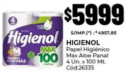 Diarco Higienol papel higiénico max aloe panal oferta