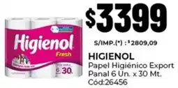 Diarco Higienol papel higiénico export panal oferta