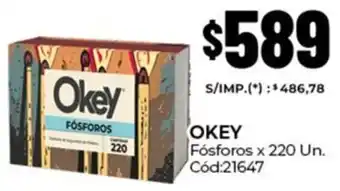 Diarco Okey fósforos oferta