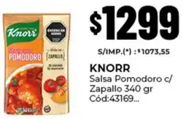 Diarco Knorr salsa pomodoro c/ zapallo oferta