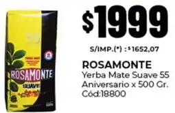 Diarco Rosamonte yerba mate suave 55 aniversario oferta