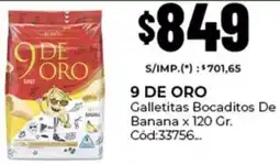 Diarco 9 de oro galletitas bocaditos de banana oferta
