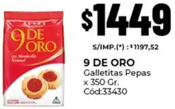 Diarco 9 de oro galletitas pepas oferta